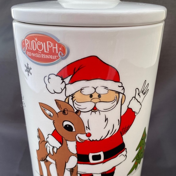 Rudolph the Red-Nosed Reindeer Christmas 7" x 5" Canister Cookie Jar New! - Picture 1 of 5